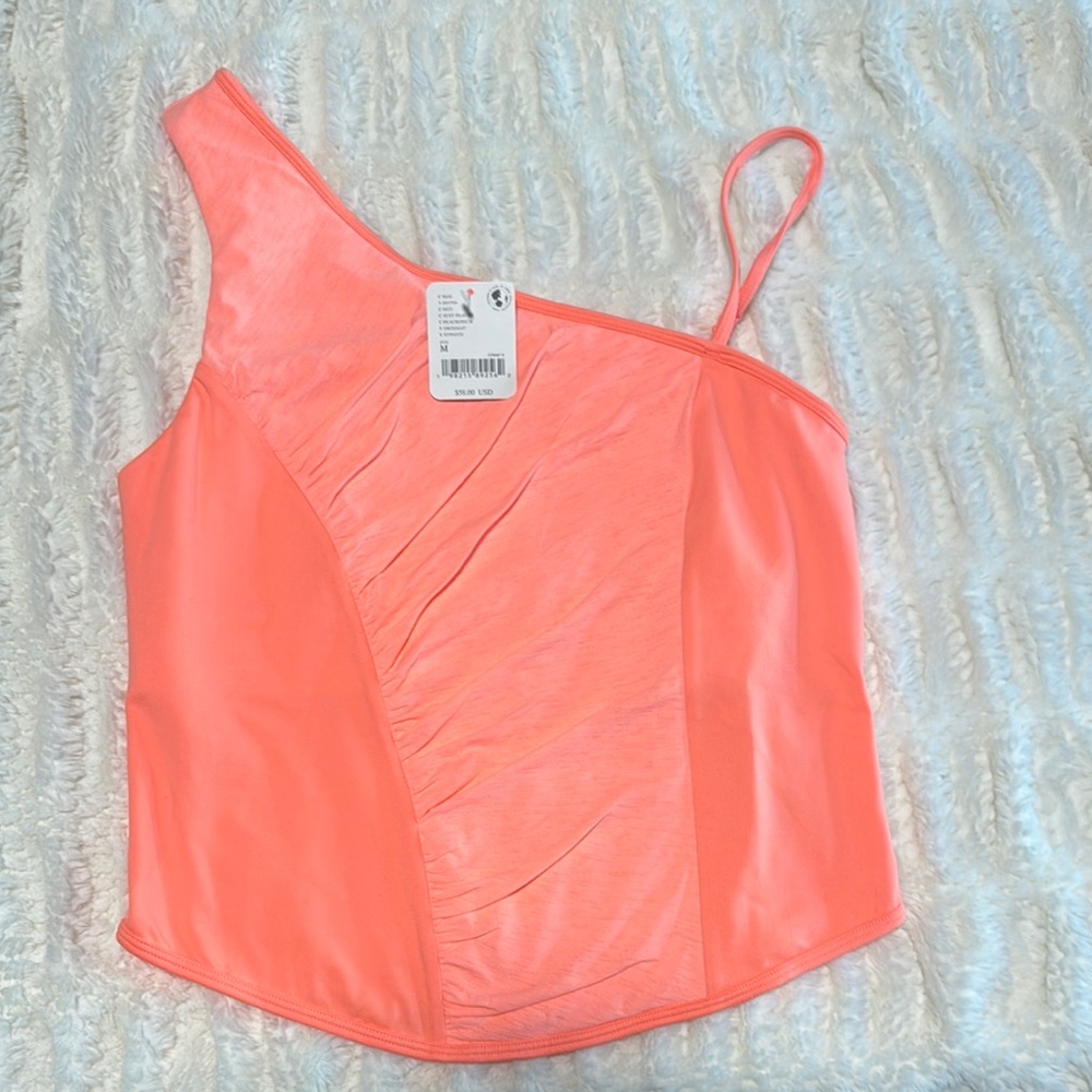 Free People Coral Asymmetrical Blouse